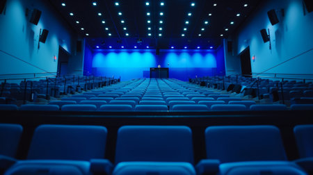 The auditorium also boasts multiple exits and emergency lighting ensuring the safety of all attendeesの素材