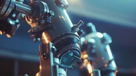 The gentle hum of the telescopes and low chatter of visitors creates a peaceful atmosphere in the observatoryの素材