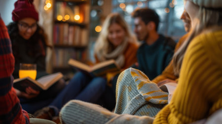A person shares a book or article recommendation with the group promoting the idea of further education and awareness surrounding mindful drinkingの素材