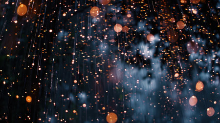 As the storm raged on the air was filled with a symphony of tinkling chimes as the enchanted glitter fell cascading like raindrops from the skyの素材