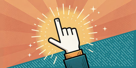 Inviting Gesture A handshaped cursor extends a pointer with inviting energy then quickly swaps to a refined text cursor that gleams with a subtle shine enhancing the nostalgic.の素材