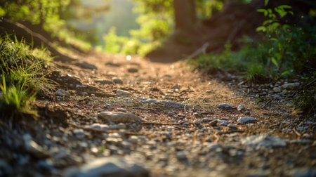 A scenic hiking trail offering an opportunity to enjoy nature and get some exercise while engaging in introspectionの素材