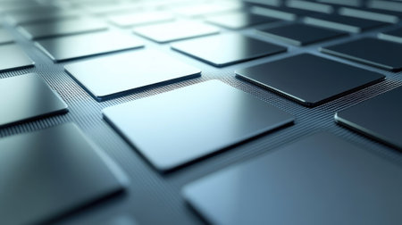 A closeup shot of a photoresistcoated silicon wafer revealing the glossy surface that reflects light. Detailed textures of the photoresist layer are visible emphasizing the uniformitの素材