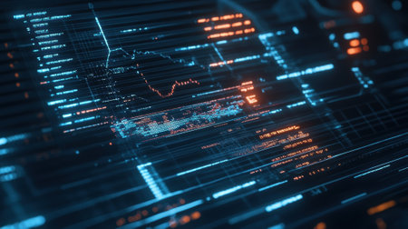 A closeup of a computer screen displaying a detailed genomic sequence with sections marked for editing. The codelike representation of DNA provides a striking visual of the digitaの素材