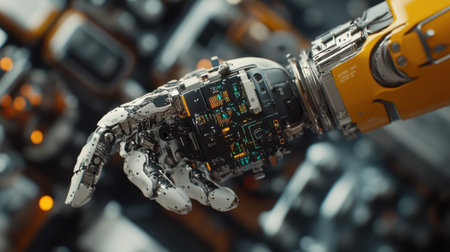 Advanced robotic hand with circuitry detailsの素材