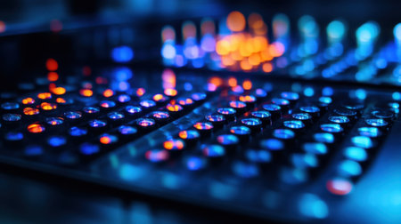 Vibrant led lights creating abstract patternsの素材