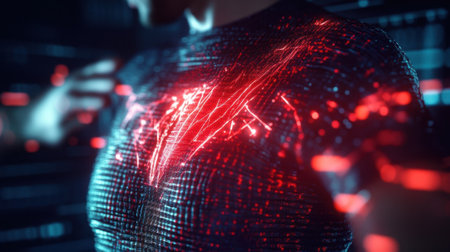 Futuristic visualization of human bio technology interfaceの素材