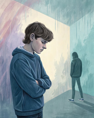 A teenager displaying signs of emotional dysregulation up during conversations highlighting how unresolved childhood issues manifest in adolescence.の素材