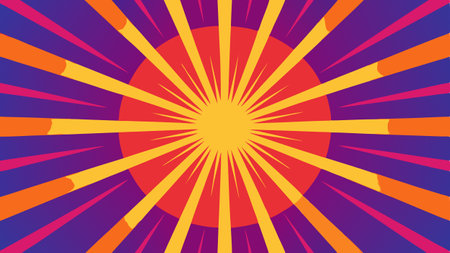 Radial Burst Element A radial burst effect behind the main text filled with gradients of bright colors giving a sense of excitement and urgency..の素材