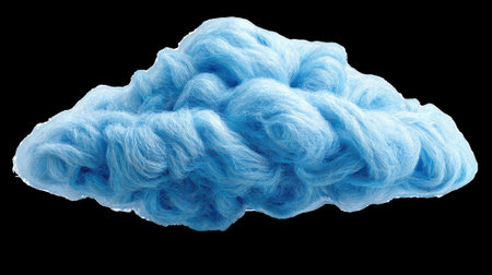 Fluffy blue cloud floating on transparent background representing storage and computingの素材