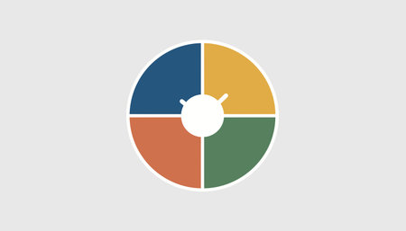 A minimalist wall clock with segments labeled for different tasks visually representing the idea of dividing time into distinct blocks for productivity.の素材