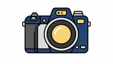 A professionalgrade camera with interchangeable lenses showcasing features for lowlight photography in a welllit studio setting.の素材