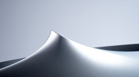 Medium shot of a sleek minimalist product with smooth curves and a polished surface highlighting simplicity and modern functionality in a clean setting.の素材