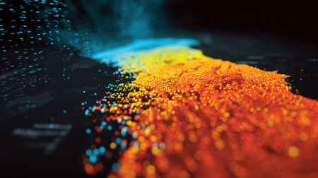 Medium shot focused on a vibrant heatmap displaying survey feedback intensity through gradient colors capturing the viewers attention on detailed data patterns.の素材