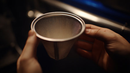 Medium shot focusing on the vacuum filter replacement process for an upright vacuum to prevent motor strain and sustain suction power.の素材