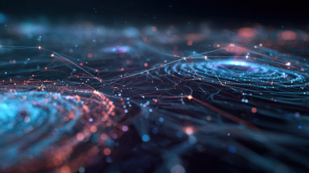 Medium shot of dynamic AI algorithm visualizations showcasing pattern recognition processes for enhanced cyber defense strategiesの素材