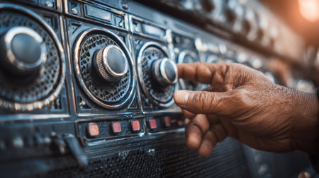 Engineer connecting speakers and amplifiers in a conference room finetuning the sound system for clear audio during meetings.の素材