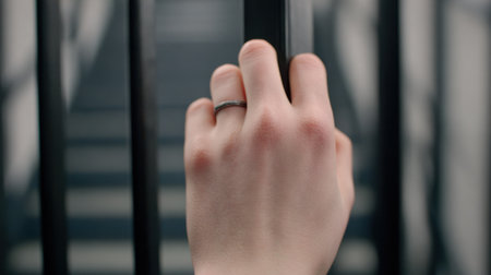 Craftsman fitting wrought iron handrail focusing on secure fastening techniques ensuring both robust protection and artistic flourishes for stairway safety.の素材