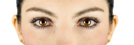 Beautiful brown woman eyes looking at you