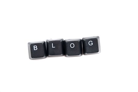 Word block composed with black letters of computer keyboard isolated on white background,copy space for text messageの写真素材
