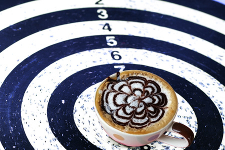 Coffee Target on the dart for business Conceptの写真素材