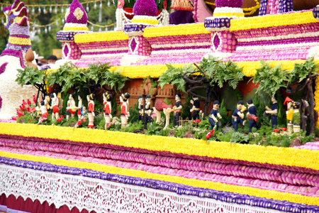 CHIANGMAI, THAILAND - FEBRUARY 2-2013 : Unidentified Thai people on the parade in ChiangMai Flower...