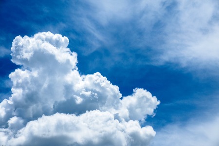 Beautiful rainclouds in the blue sky at Chiangmai city, Northern Thailand.の写真素材