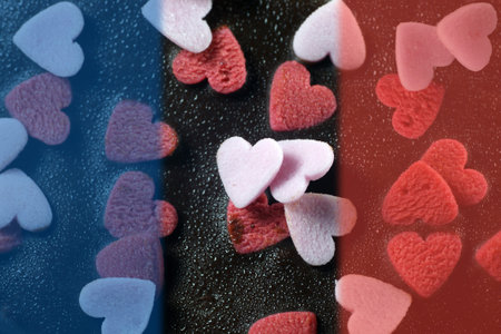 Chocolate brownie cake with flag of france for "Pray for Paris" conceptの写真素材