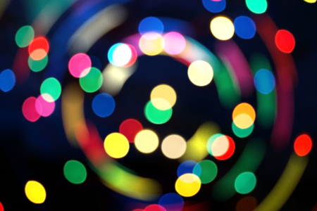 New 2019 trend of techno style colorful bokeh used for Christmas or new year conceptの写真素材