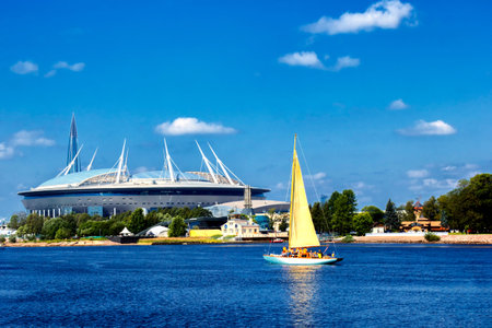 stadium zenith arena Saint Petersburg, RUSSIA - JULE 06, 2018: Krestovsky Stadiumのeditorial素材