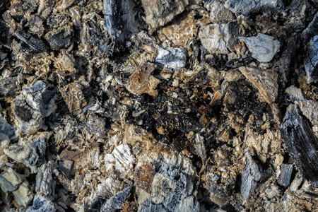 Coals in an extinct fire. Natural background.の写真素材