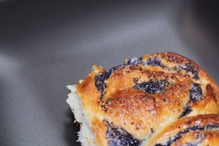 Fresh buns for Easter swallow with poppy.の写真素材