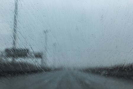 St. Petersburg, Russia June 2019, rain on the ring road.のeditorial素材