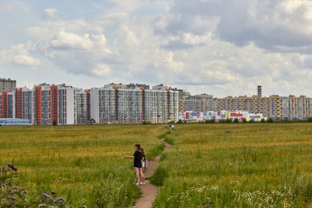 Saint Petersburg, Russia-June 2019: new districts of the city.のeditorial素材