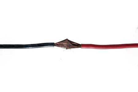 Short circuit of electrical wires sparks molten wires, fire from electrical wiring