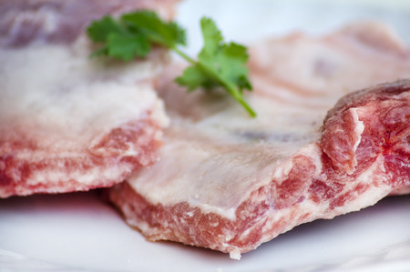 raw ribs of porkの写真素材