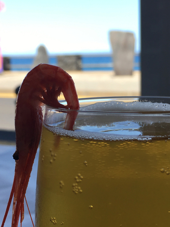 shrimp and beerの写真素材