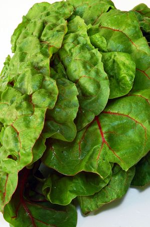 Close-up of chard leavesの写真素材