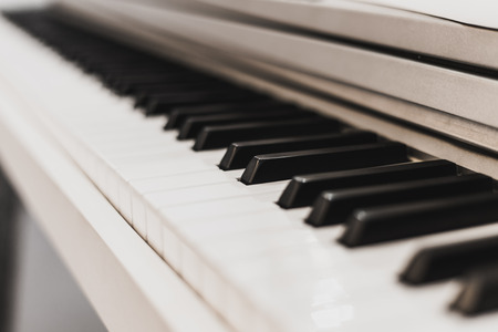 Piano music keyboard close upの写真素材
