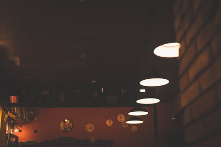 Nice lounge bar with lights interiorsの写真素材