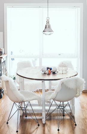 modern scandinavic white kitchen interiorの写真素材
