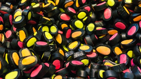 Multicolored jelly candies as a funny backgroundの写真素材