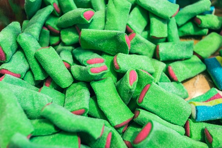 Multicolored jelly candies as a funny backgroundの写真素材