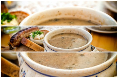Food set of tasty Zur, zurek - component of a traditional Polish soup Sourdoughの写真素材