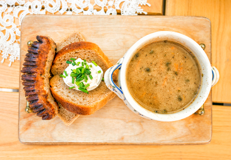 Soup zur, zurek - component of a traditional Polish soup Sourdoughの写真素材