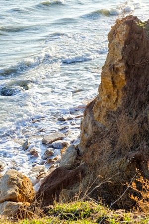 Beautiful seascape. The northern coast of the Black Sea region of Odessa, Ukraine.の写真素材