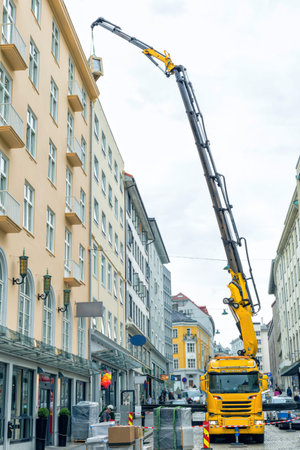Construction crane in the city