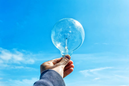 Lamp against the skyの写真素材