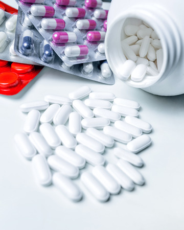 set of various tablets for the treatment or weight lossの写真素材