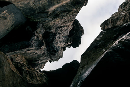 Rock formations in the National Park Caldera de Taburiente, La Palma, Canary Islands, Spainの写真素材